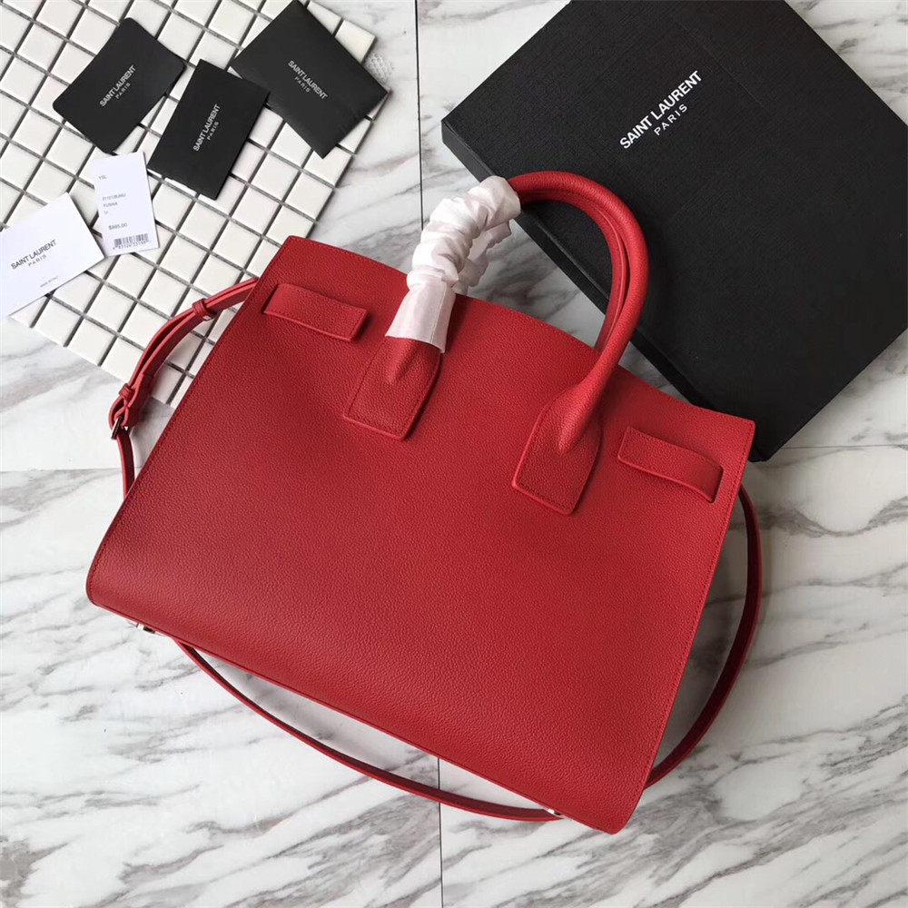 Y*L sac de jour small in grained leather red