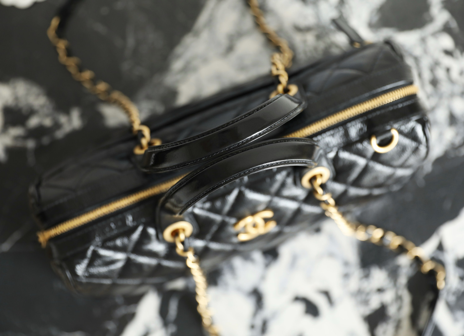 Ch*el large bowling bag as5579 17x31x13cm